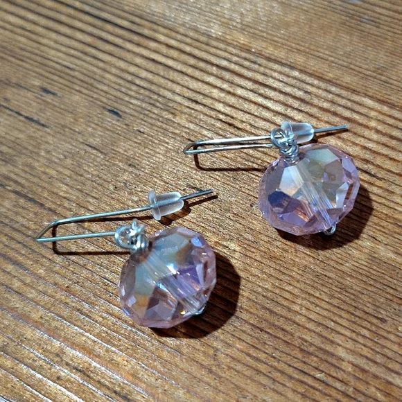 *5 For $20***Pink Crystal Drop Earrings/Handmade Ladies Earrings/Pink Crystals - Picture 6 of 9